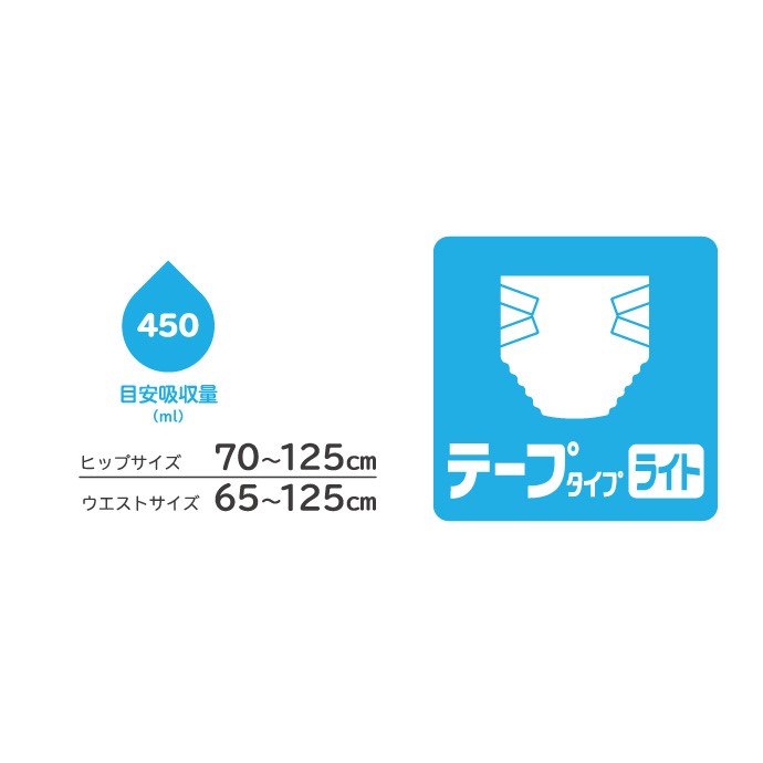 【ケース販売】ネピアテンダー テープタイプライト Lサイズ 24枚 ×3パック