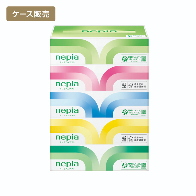 【ケース販売】ネピア プレミアムソフトティシュ180組 5コパック ×12パック